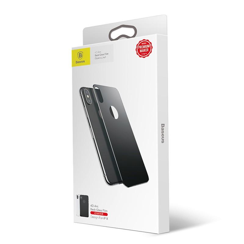 Kính cường lực iphone X mặt sau kín màn 4D hàng chính hãng Baseus