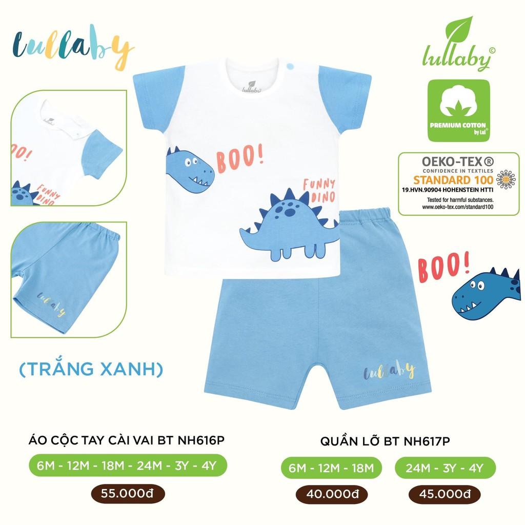 Quần đùi cotton bé trai Lullaby, quần lỡ NH617P mềm mịn