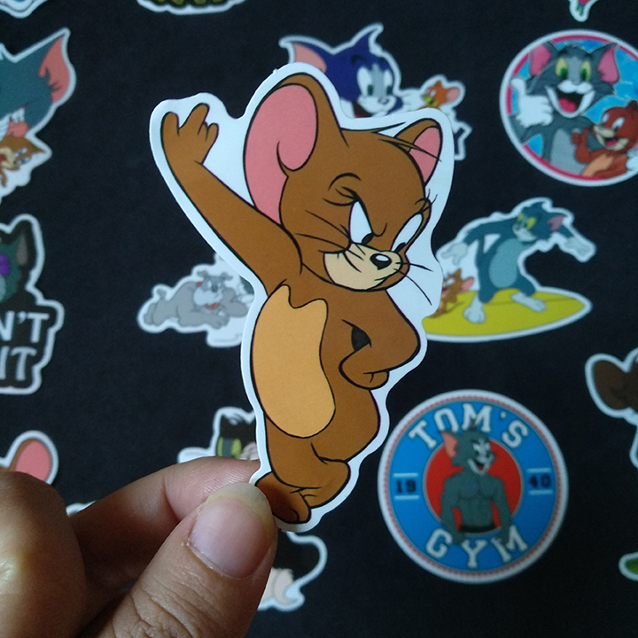 Bộ Sticker dán cao cấp chủ đề TOM and JERRY - Dùng dán Xe, dán mũ bảo hiểm, dán Laptop