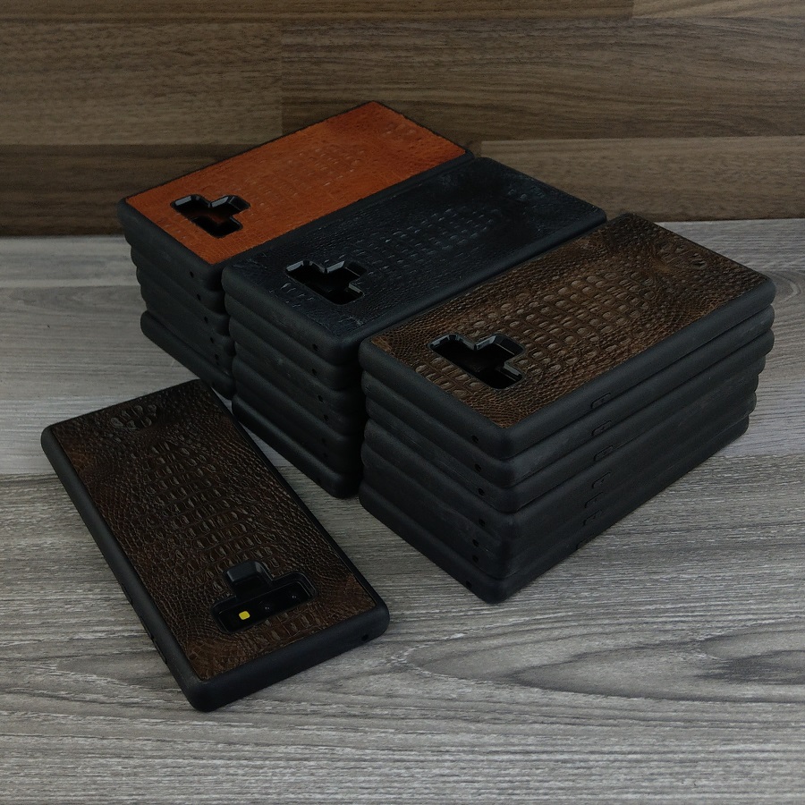 Ốp Lưng dành cho Samsung Galaxy Note 9 Da Cá Sấu Có Gù Màu Nâu Đất