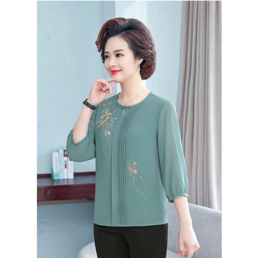 Áo Trung Niên Cổ Tàu Thời Trang Cho Mẹ Và Bà Phong Cách Sang Trọng Lịch Sự, Có Big Size