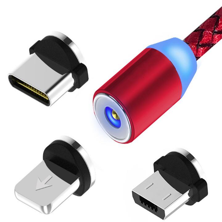 Cáp sạc TỪ dây dù 3 ĐẦU