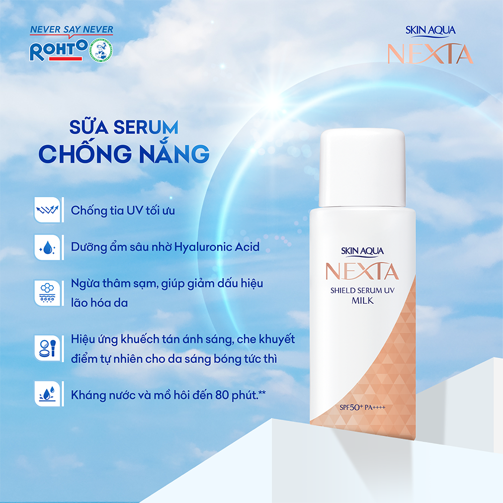 Serum chống nắng ngăn sạm, nám da Skin Aqua Nexta Shield Serum UV Essence SPF50+ PA++++ 50g ( dạng sữa)