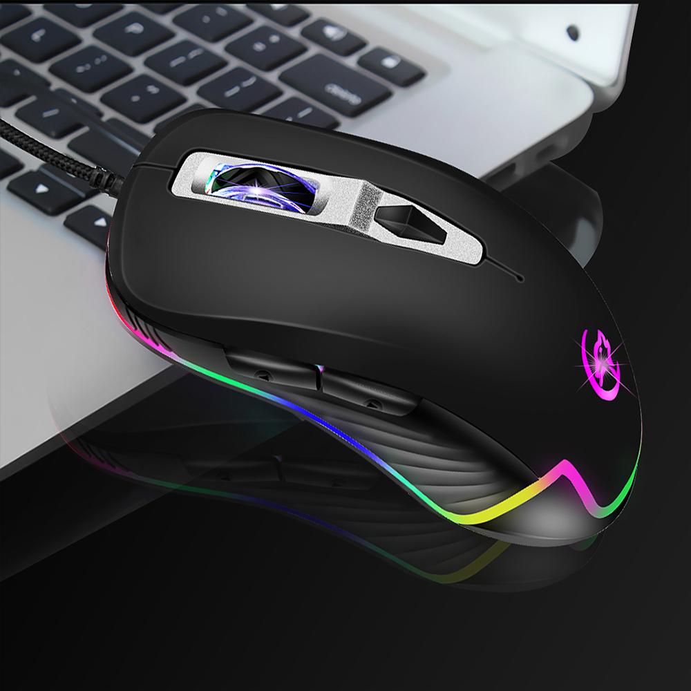 Chuột chơi game có dây YWYT độ nét vĩ mô chuyên nghiệp với tay cầm công thái học RGB