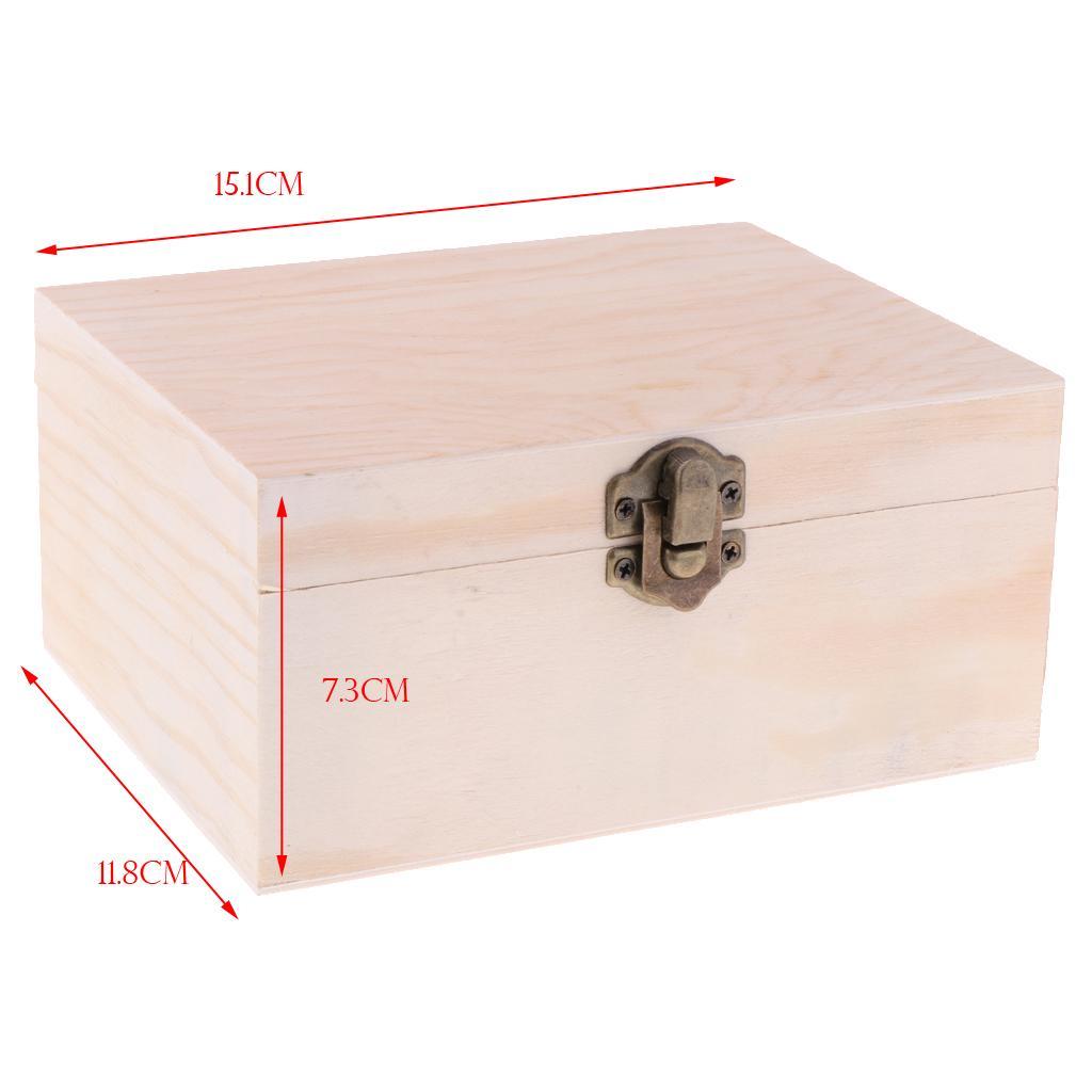 Rectangle Wood Box Jewelry Case Wedding Gift Makeup Cosmetic Earrings Ring Desk Rangement Make Up Wooden Organizer with Mirror - 2 Layers