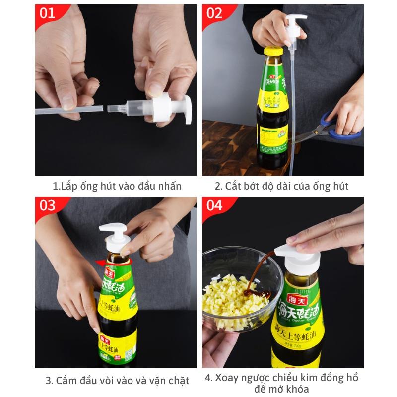 Đầu vòi nhấn lấy nước sốt, tương ớt, dầu hào, tương cà KooBee