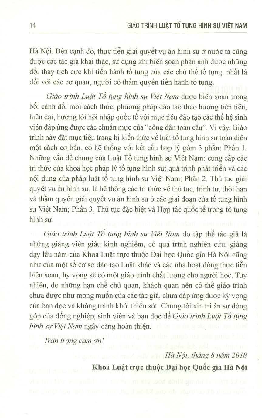 Giáo Trình Luật Tố Tụng Hình Sự Việt Nam - PGS. TS. Nguyễn Ngọc Chí, TS. Lê Lan Chi - Tái bản -
