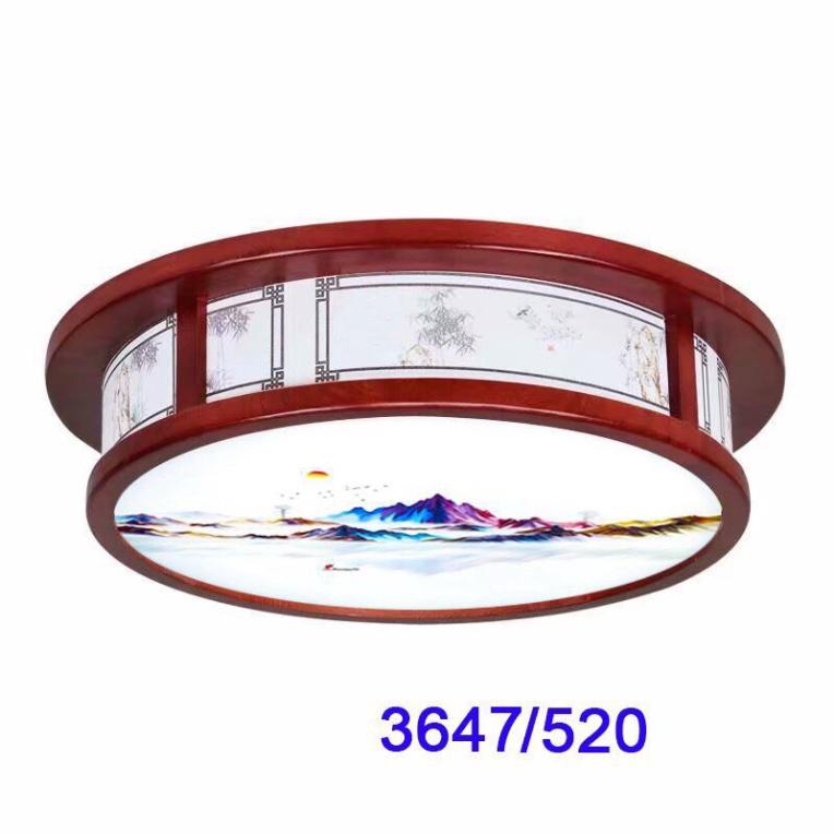 Đèn Trần bọc gỗ thời thượng TRÒN kiểu cách mới SANG- Bóng Led 3 cơ chế Ánh Sáng HQ