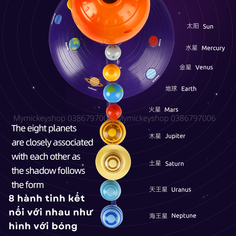 Bộ đồ chơi mô hình lắp ráp khoa học Top Bright các hành tinh hệ mặt trời Science Can Solar System