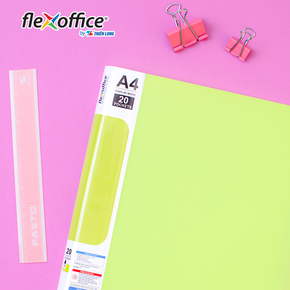Bìa hồ sơ màu Pastel 20 lá nhựa PP Thiên Long Flexoffice FO-DB007/NĐ