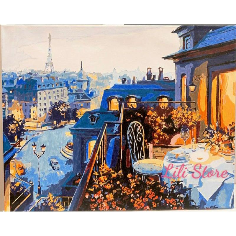 Tranh sơn dầu số hóa tự tô DIY đã căng khung khổ 40x50cm mẫu tranh phong cảnh đẹp nhất