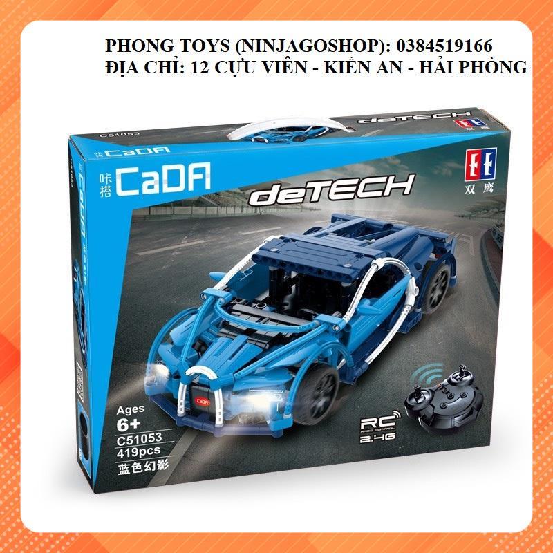 Lắp ráp xếp hình Lego CADA DETECH C51053 : XE ĐUA THỂ THAO BUGATTI CHIRON CÓ ĐỘNG CƠ RC ĐIỀU KHIỂN 419 MẢNH