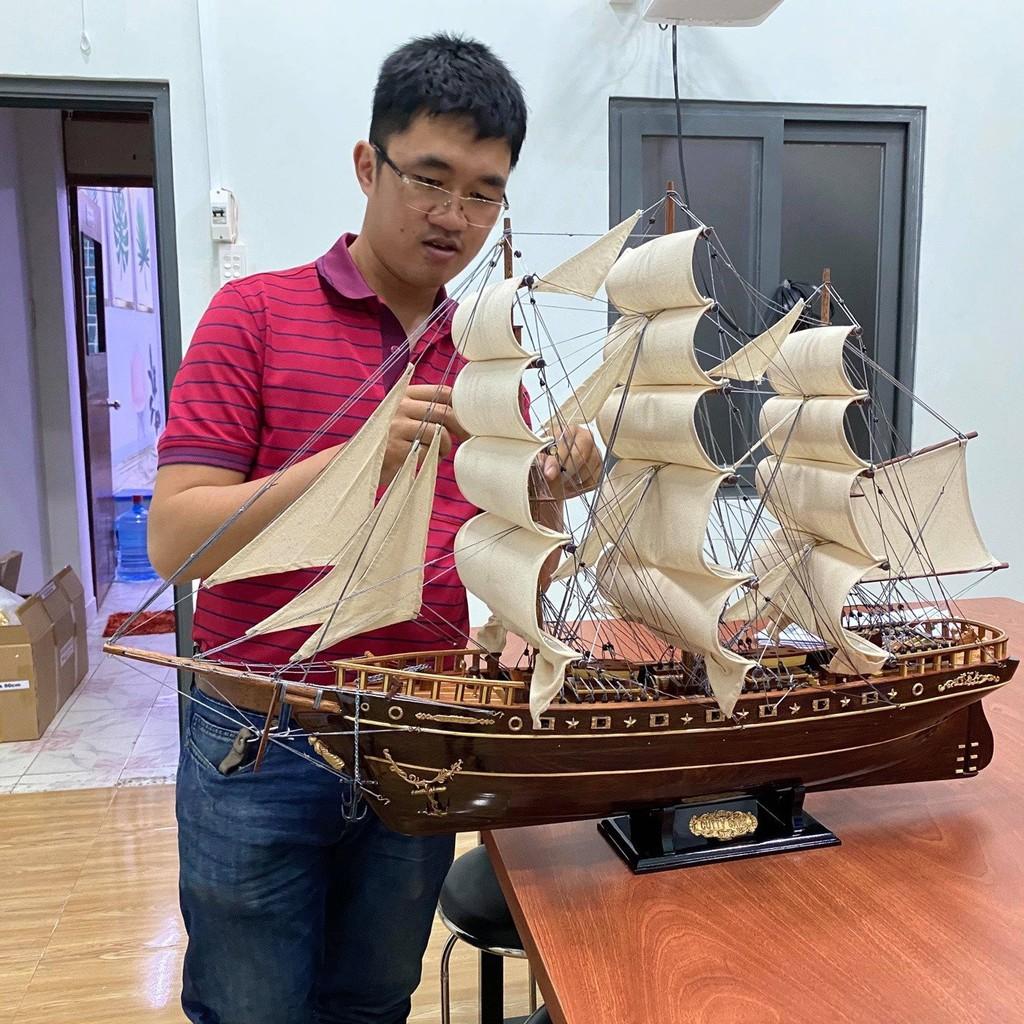Mô hình trang trí thuyền CUTY SARK Tàu Chở Hàng Dài 100cm Gỗ Muồng Đen Độc Đáo - Thân 80cm