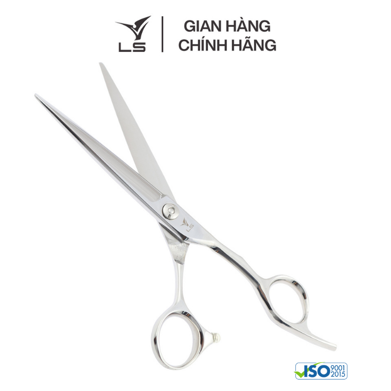 Kéo cắt tóc LS lưỡi thẳng quai offset vênh đỡ ngón cố định CB13/6.5