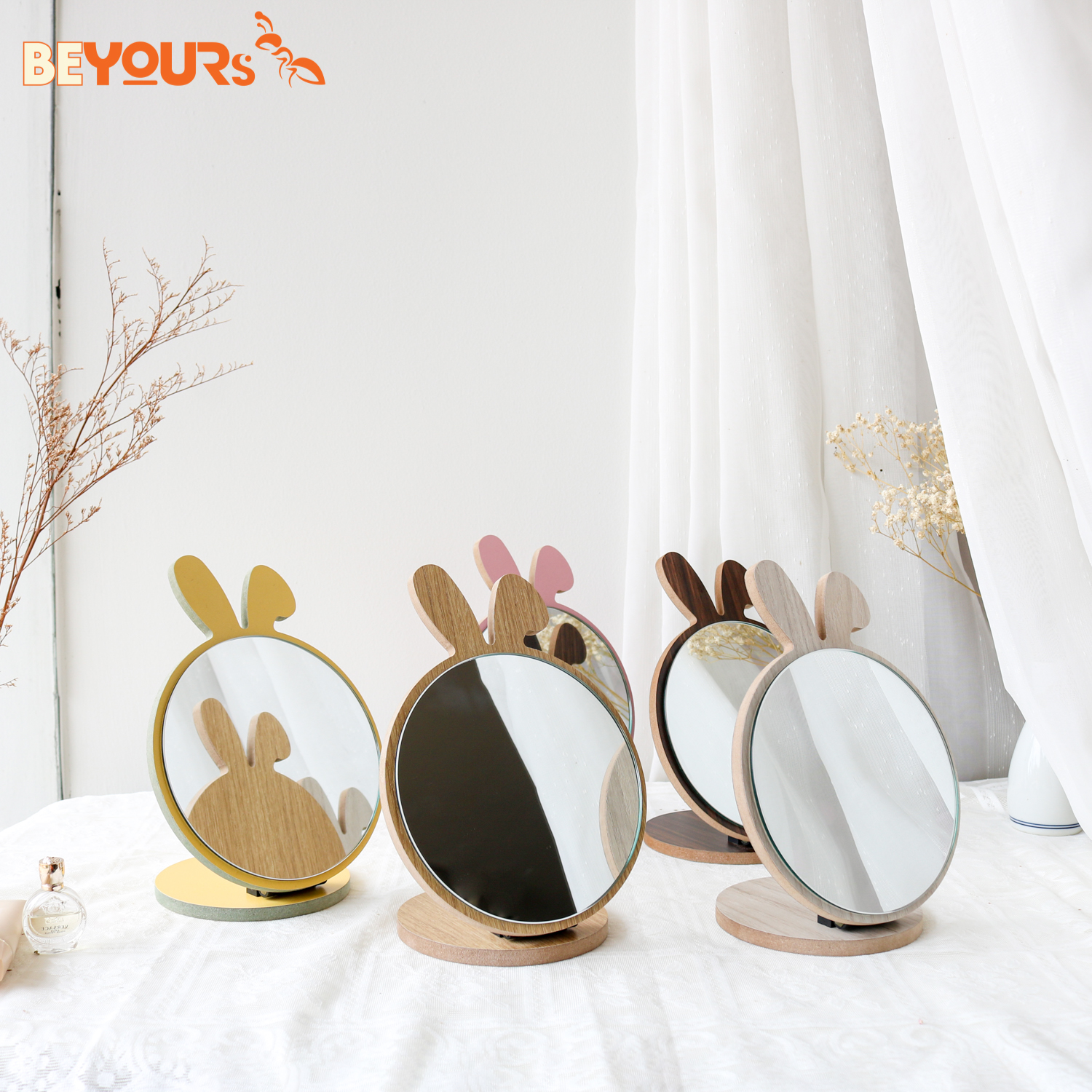 Gương Trang Điểm Nghệ Thuật Để Bàn BEYOURs MAKEUP MIRROR ART Version 2023 Màu Ngẫu Nhiên Có Pat Điều Chỉnh Gấp Gọn Tiện Lợi