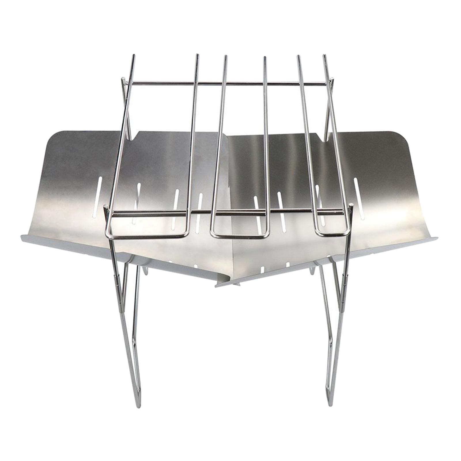 BBQ Grill Folding Charcoal Stove Camping 2Pcs Stove+BBQ Stick