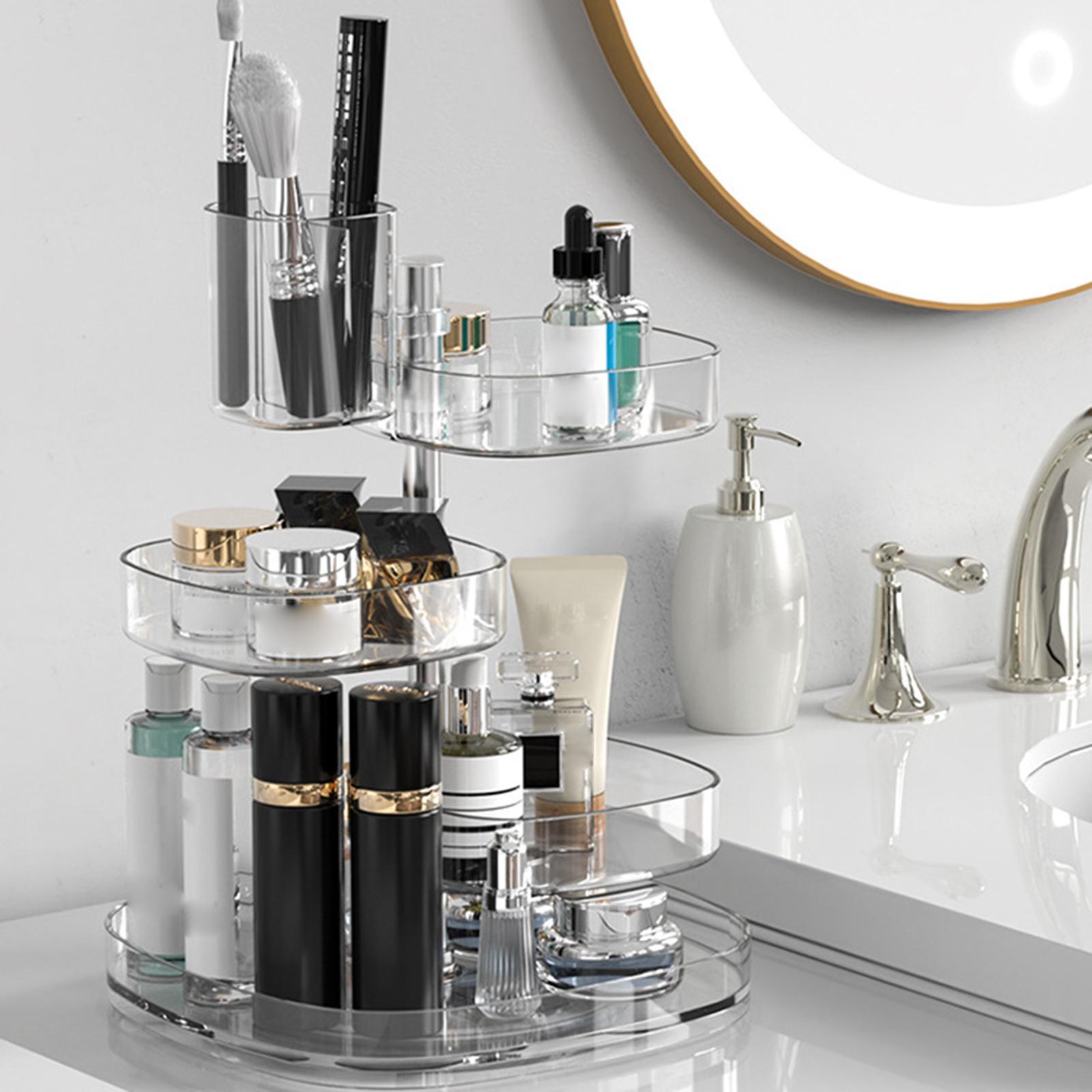 Makeup Organizer Cosmetic Storage Display Case Adjustable Height Jewelry