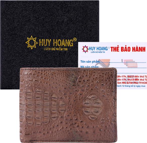 Ví Nam Da Cá Sấu Nguyên Con Nhỏ Huy Hoàng HT2247 - Nâu Đất