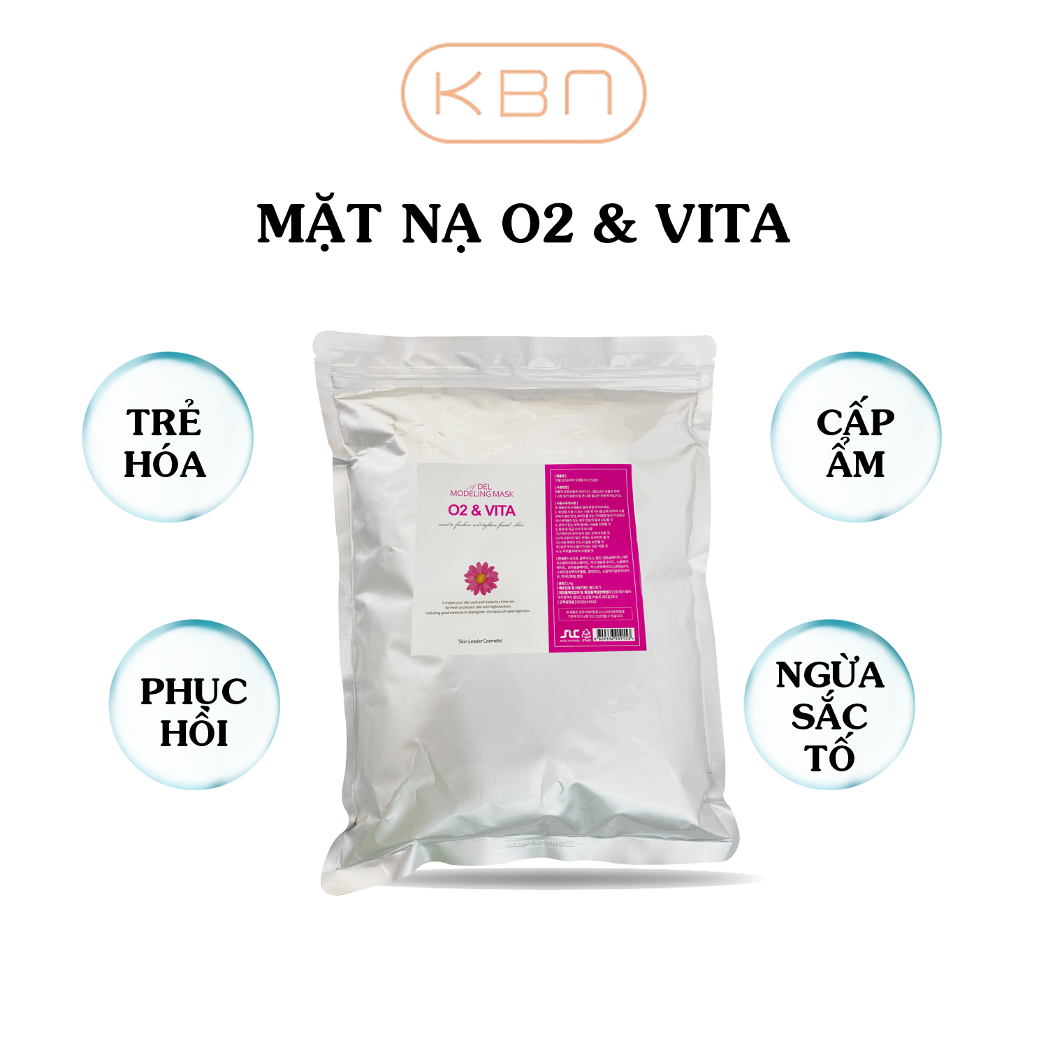 Mặt Nạ O2 &amp; Vitamin - Mặt Nạ Bột Dẻo Adel Mask Hàn Quốc (Hàng Chính Hãng)