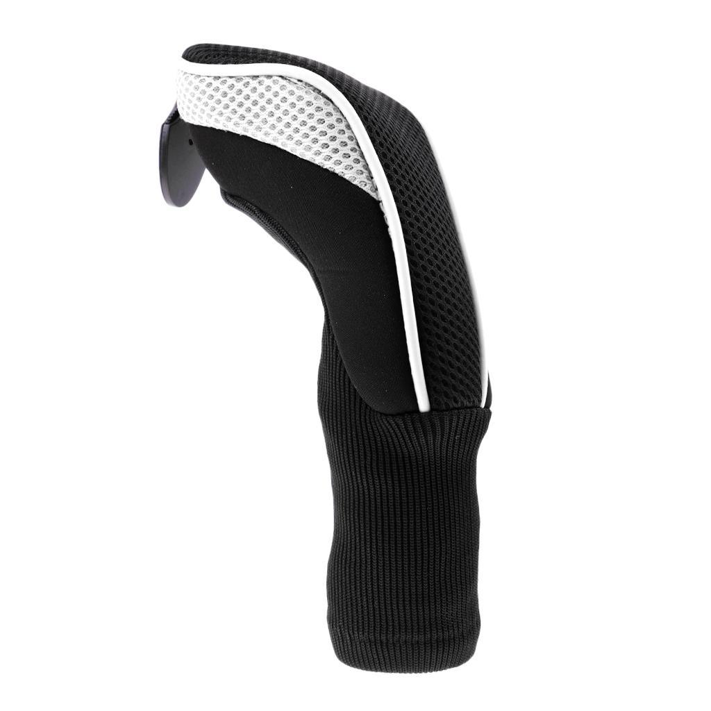 3pcs Long Neck Golf Club Head Cover Wood Headcover for Women Black