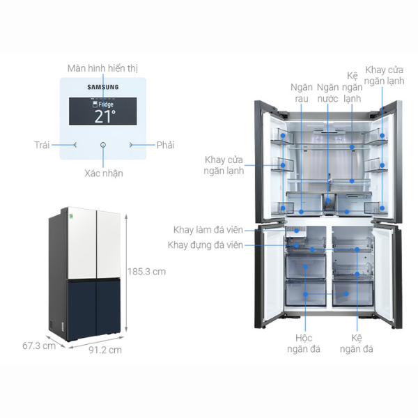 Tủ Lạnh Samsung Inverter 599 LÍT RF60A91R177/SV - Hàng Chính Hãng