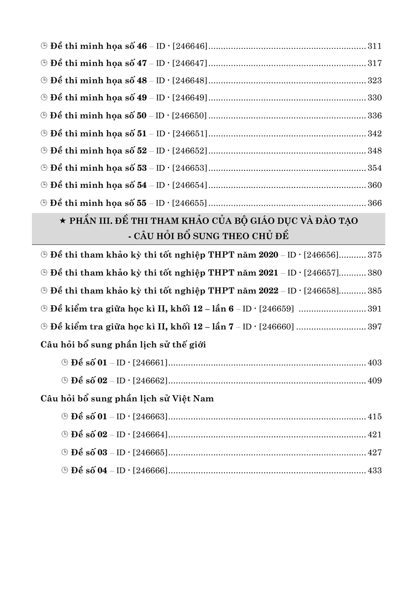 55 ĐỀ THI MINH HỌA MÔN LỊCH SỬ (CHỌN LỌC)_MOON