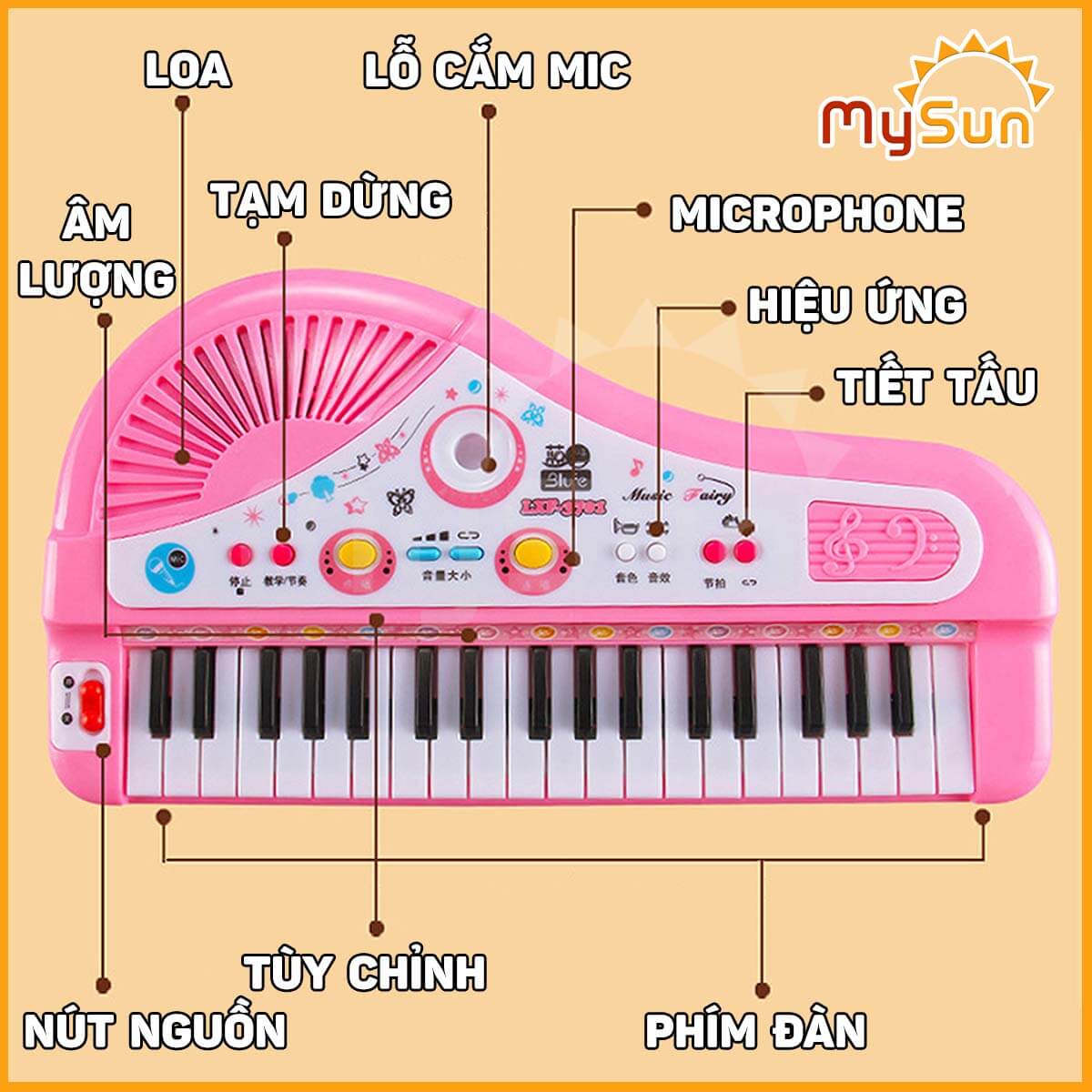 Đàn Piano Organ mini đồ chơi âm nhạc cụ cho bé gái trai phát triển trí tuệ thông minh MySun