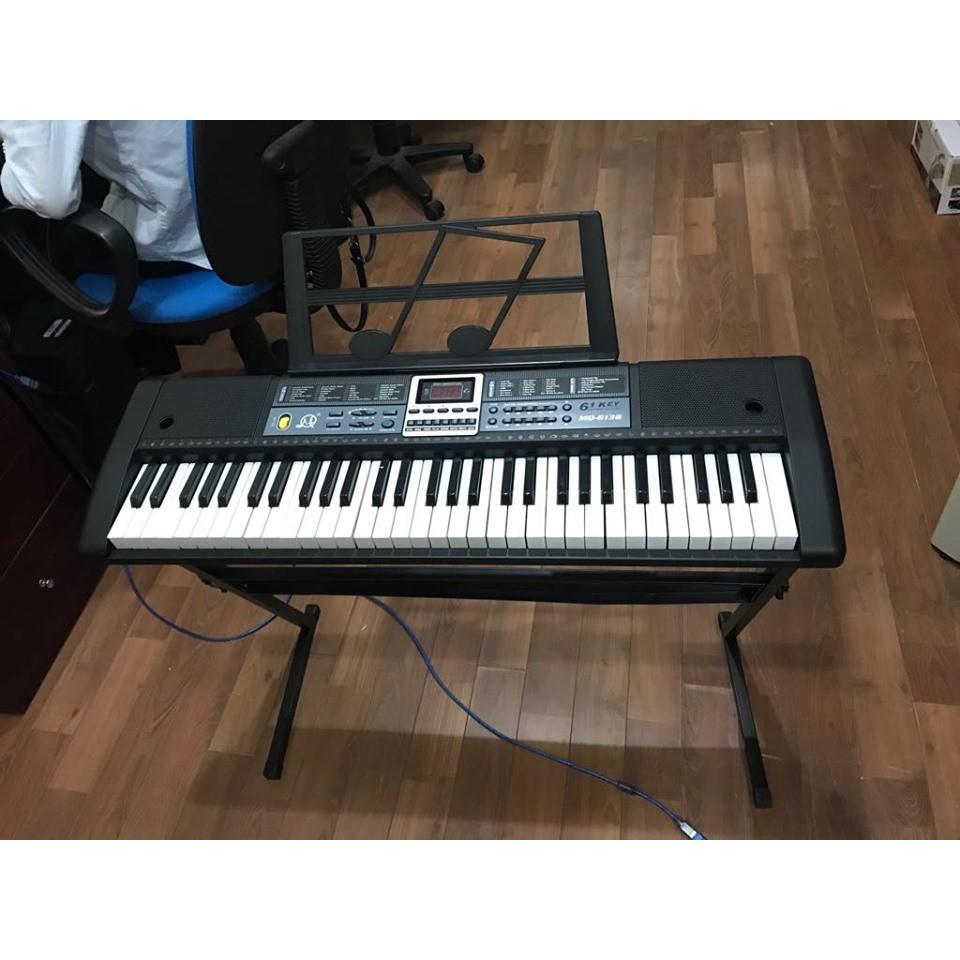 Đàn Piano Điện Keyboard - Đàn Organ Gồm 61 Phím Led Phát Sáng Kèm Phụ Kiện VT161