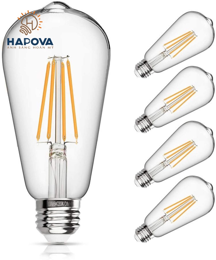 Bóng LED Edison HAPOVA SOLDE ST 64 Công Suất 4W Kiểu Dáng Vintage