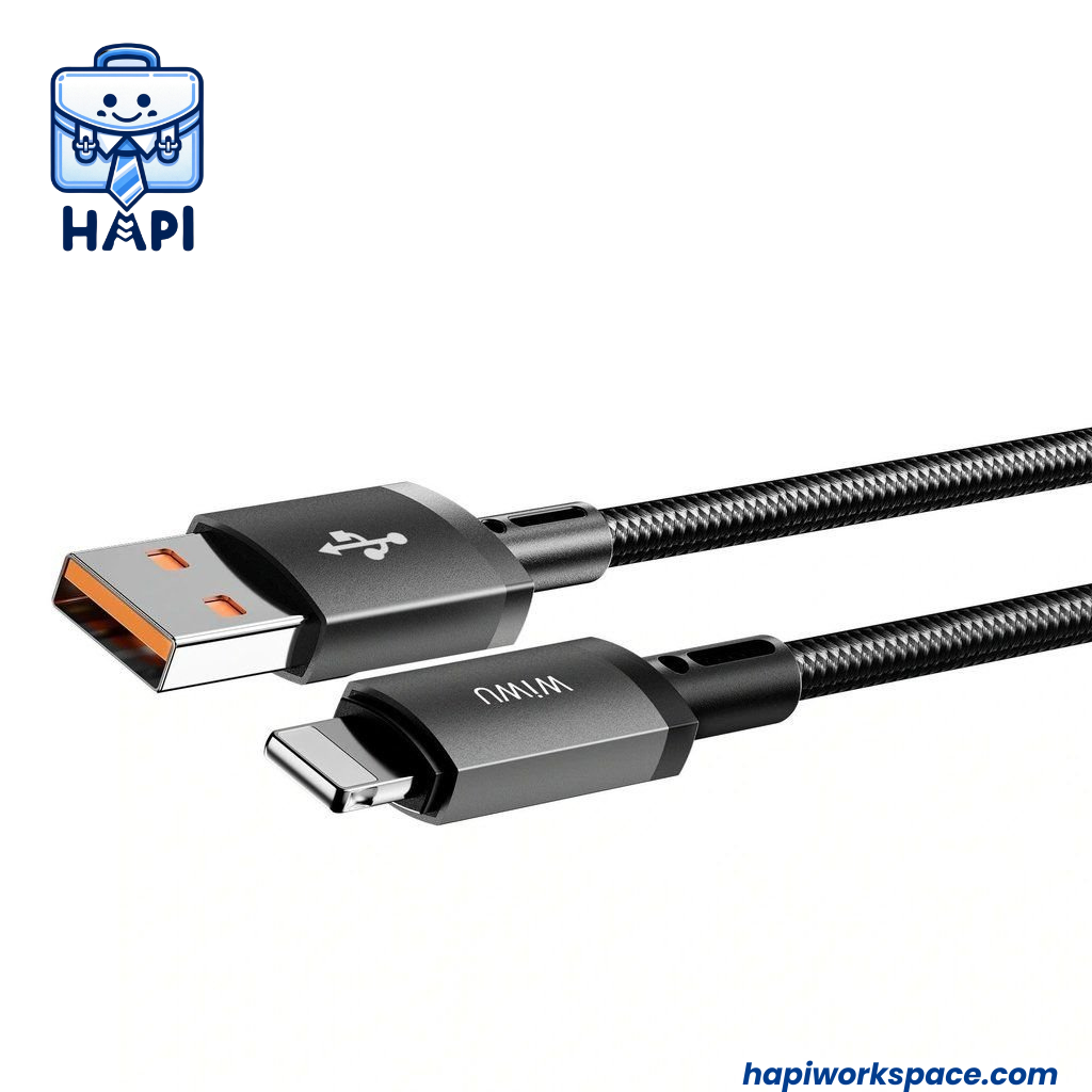 Cáp sạc USB-A to L WiWU Titanlink Wi-C055: Bọc dù, đầu hợp kim titan siêu bền