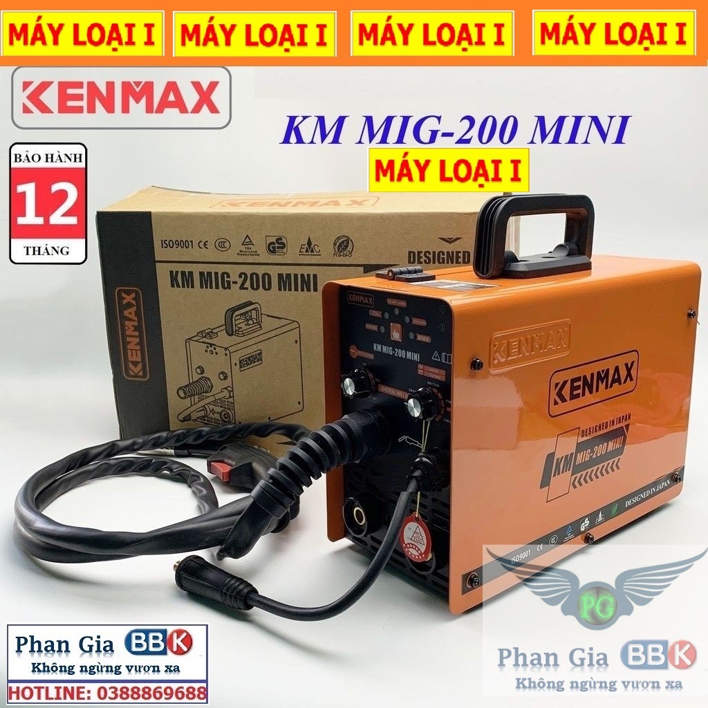 Máy Hàn MIG + Que KENMAX MIG-200 Mini [Chính Hãng] + 1 Cuộn Dây Hàn 1Kg