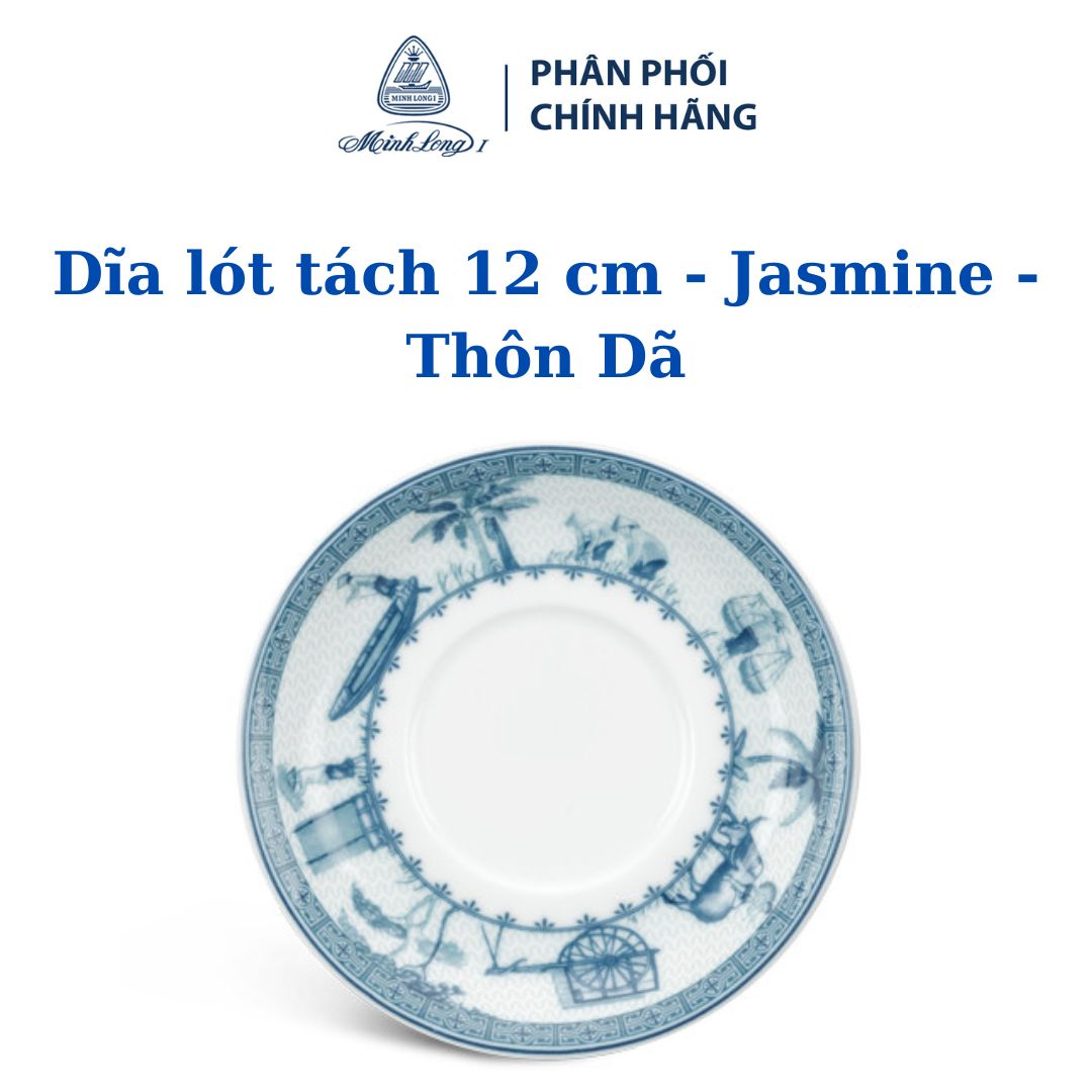 Bộ 5 dĩa lót tách 12 cm – Jasmine – Thôn Dã - Gốm sứ cao cấp Minh Long 1