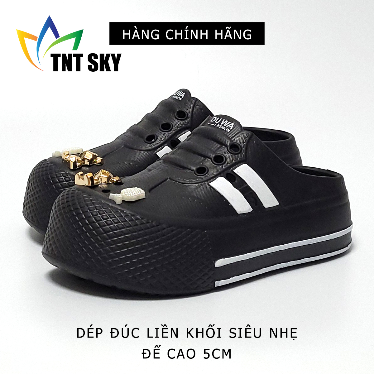 Dép Nữ Bít Mũi Gắn Sticker Đúc Liền Khối Siêu Nhẹ - Hàng Chính Hãng - TK551