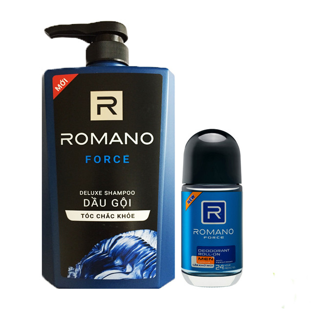 Combo Dầu gội Romano Force 650ml+Lăn khử mùi Romano Force 50ml