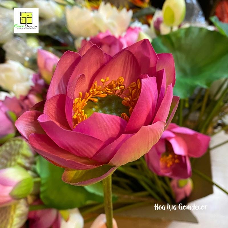 Hoa sen giả hoa sen lụa đẹp siêu cao cấp đẹp tự nhiên như thật bông sen giả - Hoa sen hồng nhỏ