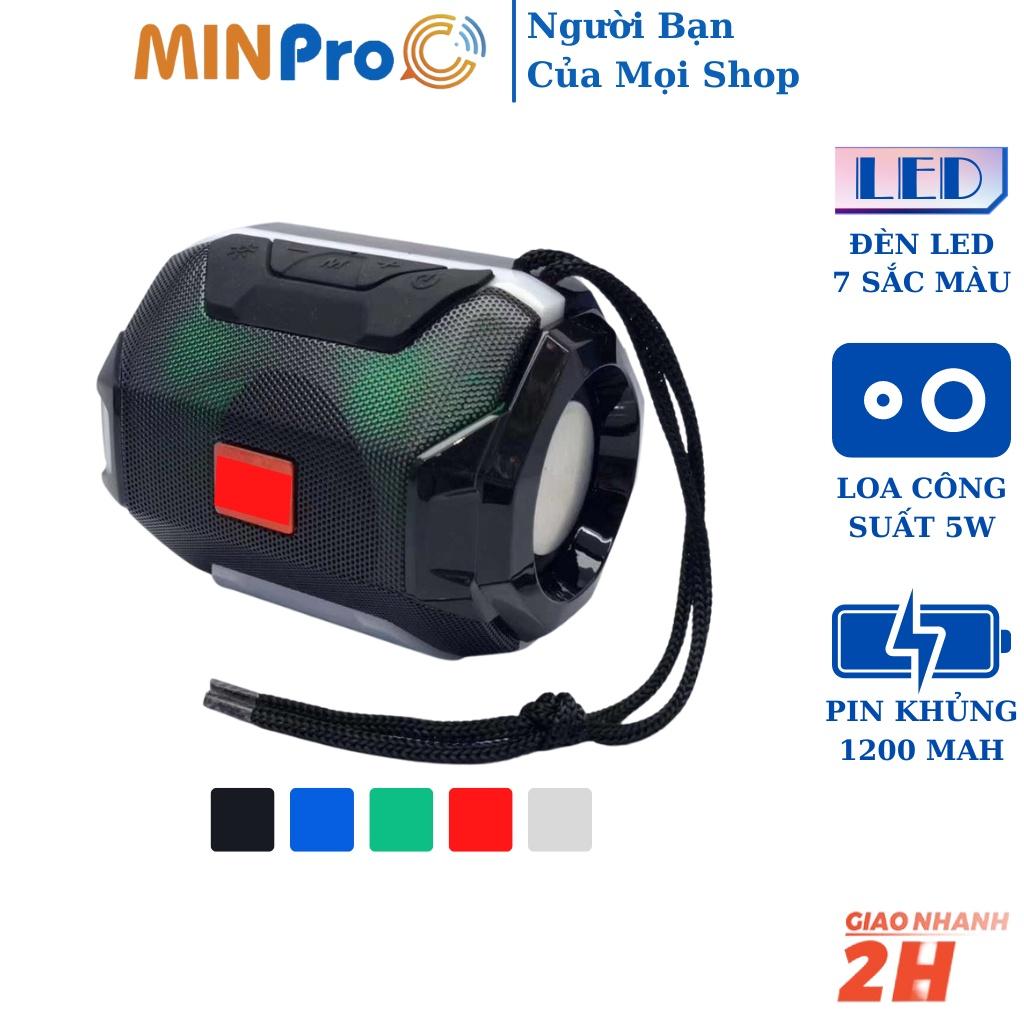 Loa bluetooth mini MINPRO A005 không dây giá rẻ đèn led theo nhạc bluetooth 5.0