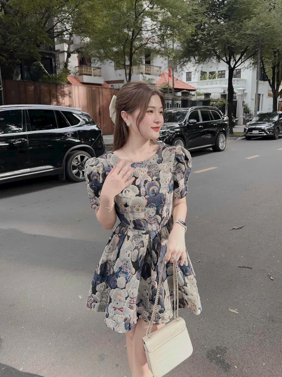 ĐẦM BỐ HOẠ TIẾT SIÊU XỊN  MÀU Y HÌNH