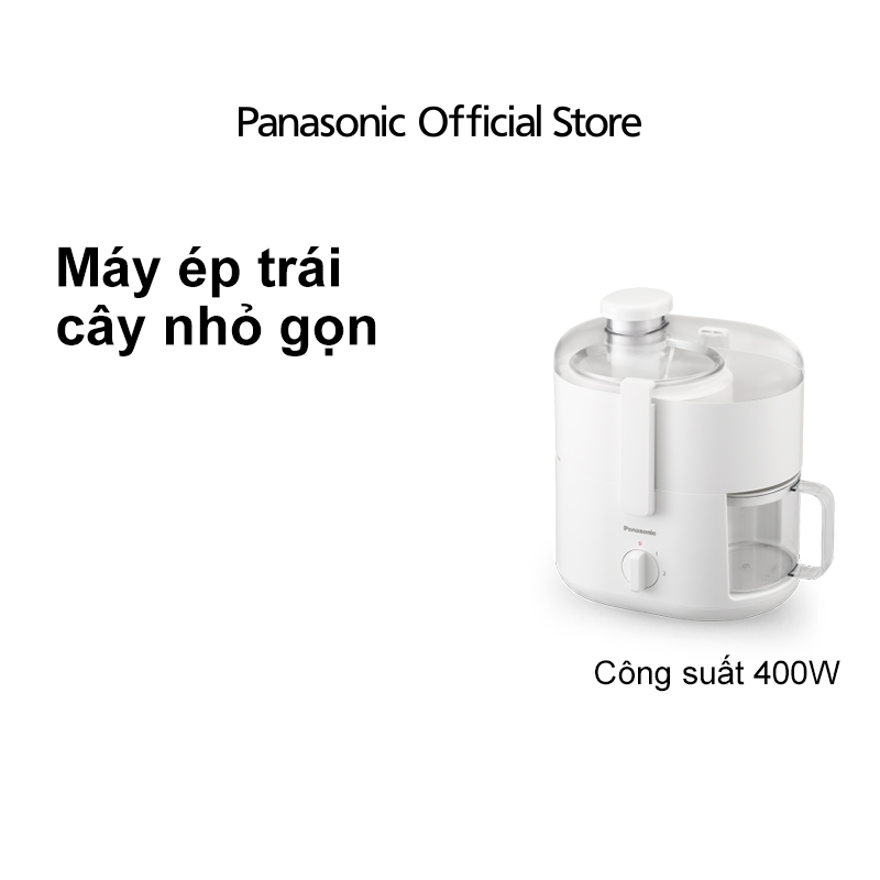 Máy ép trái cây Panasonic MJ-CS100WRA - Ép nhanh, nghiền kiệt với mâm xay 100% kim loại - Công suất 400W - Nhỏ gọn, dễ dùng, vệ sinh bằng máy rửa bát - Hàng chính hãng