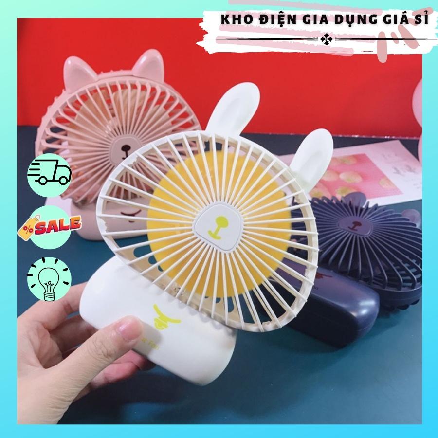 Quạt mini V30 để bàn có đèn LED trang trí siêu dễ thương
