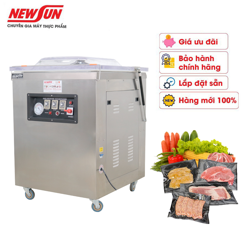 Máy Hút Chân Không, Đóng Gói Thực Phẩm Công Nghiệp 1 Buồng DZ 600 NEWSUN - Đóng Gói Số Lượng Lớn - Hàng Chính Hãng