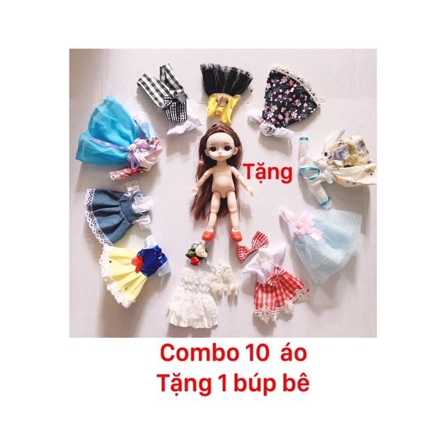 quần áo búp bê 16 cm -  combo 10 áo ngẫu nhiên