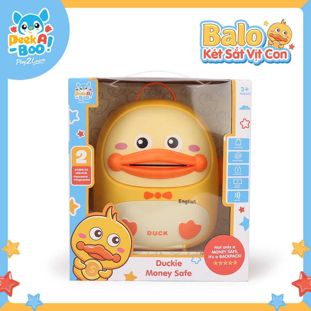 Đồ Chơi PEEK A BOO Đồ Chơi Balo Két Sắt Vịt Con Cho Bé-Vàng PAB023Y