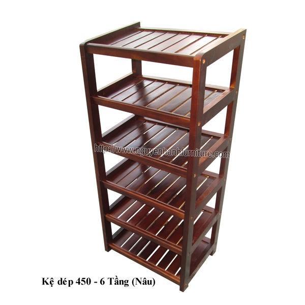 Kệ Giày Dép 6 Tầng Rộng 45cm Gỗ Tự Nhiên 100%