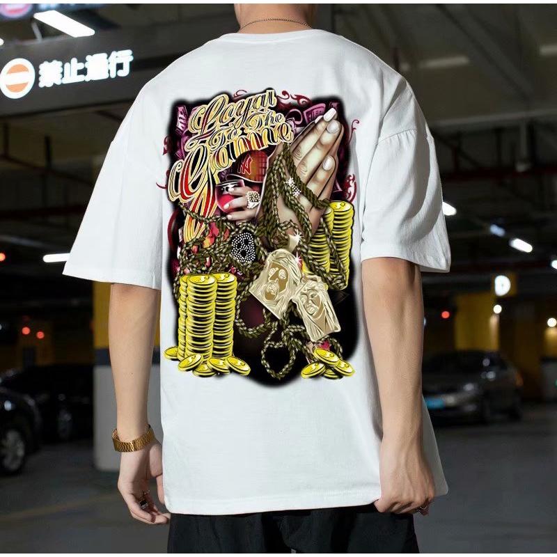 Áo Thun Nam Ngắn Tay Cổ Tròn In Hình Thời Trang