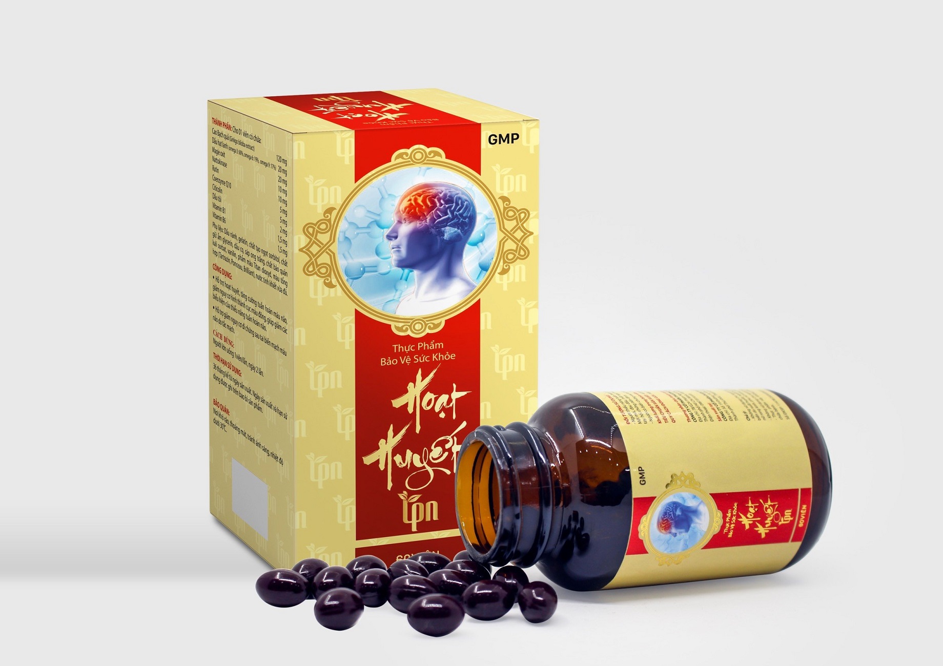 Viên Uống Bổ Não Hoạt Huyết TPN thành phần chính Ginkgo Biloba hỗ trợ cải thiện tuần hoàn máu,giảm đau đầu,ngủ ngon, tăng sức khỏe não bộ.