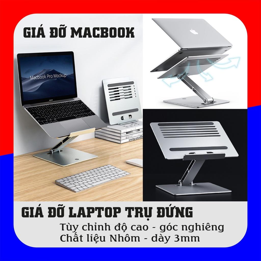 Kệ đỡ Laptop nhôm cao cấp dùng làm đế đỡ macbook, laptop, ipad. Tùy chỉnh được góc nhìn 180độ và độ cao