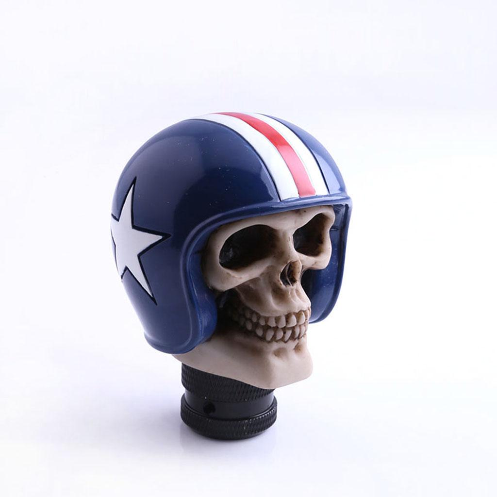 Skull Head Style Universal Car Truck Manual Stick Gear Shift Lever Knob Blue
