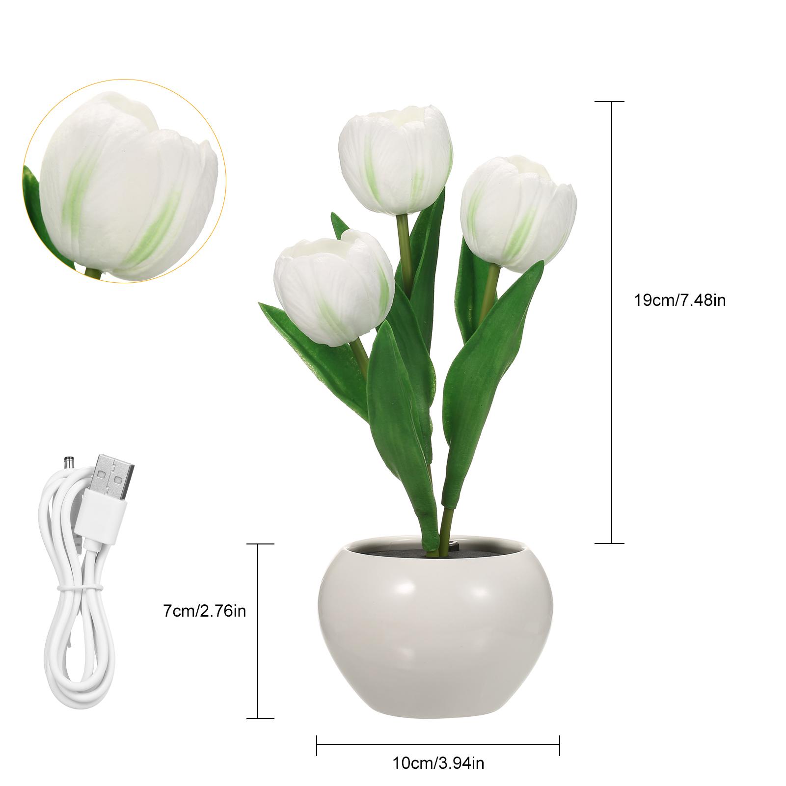 Tulip Lamp Indoor Decorative Table Lamp Flower Pot Lamp Ambient Night Light Gift Potted Plant