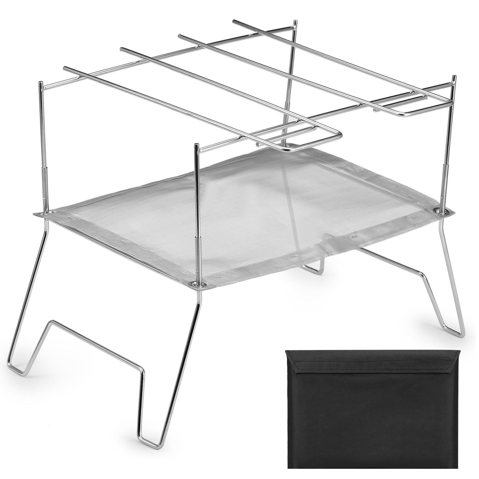 Bếp củi mini bằng thép không gỉ, có thể gập lại được, đi du lịch, cắm trại, dã ngoại
