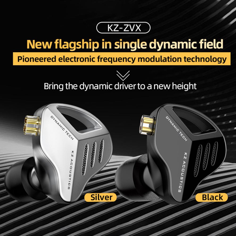 KZ ZVX có dây có dây điều hòa trong tai nghe tai nghe 3,5mm tai nghe tiếng ồn phát thanh cho trò chơi thể thao Người yêu âm nhạc: Bạc với mic
